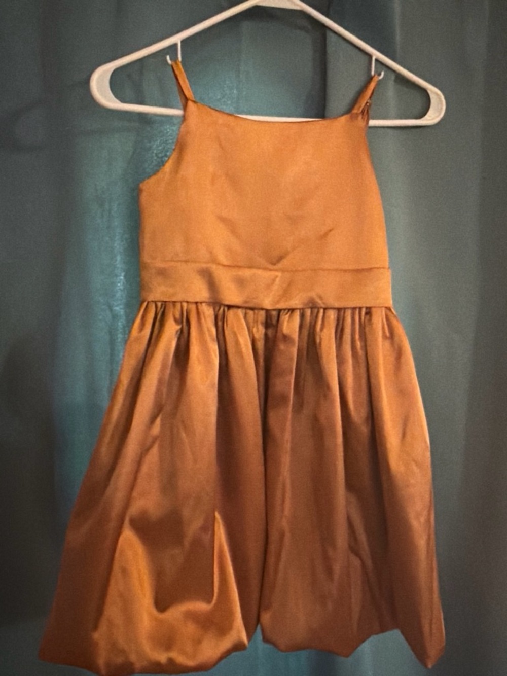 Gold Satin Bow-Front Women's Dress